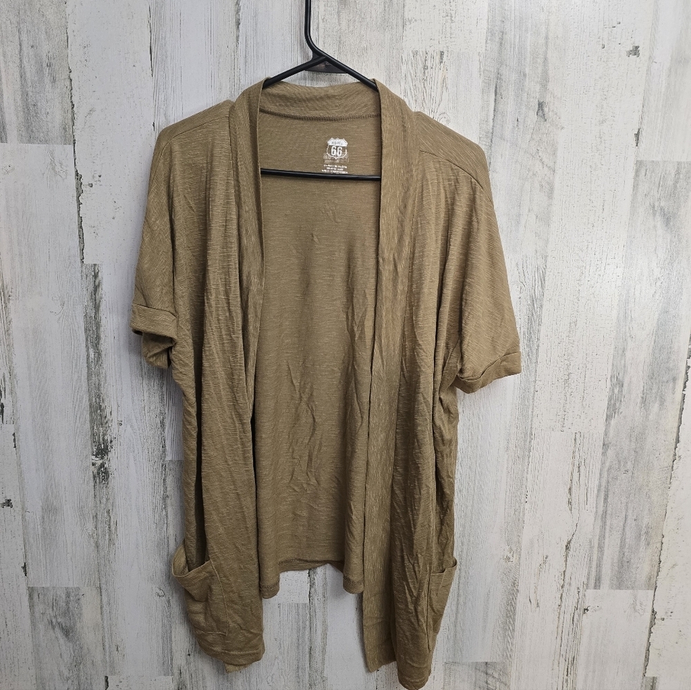 Route 66 Women's Brown Open-Front Cardigan Size XL